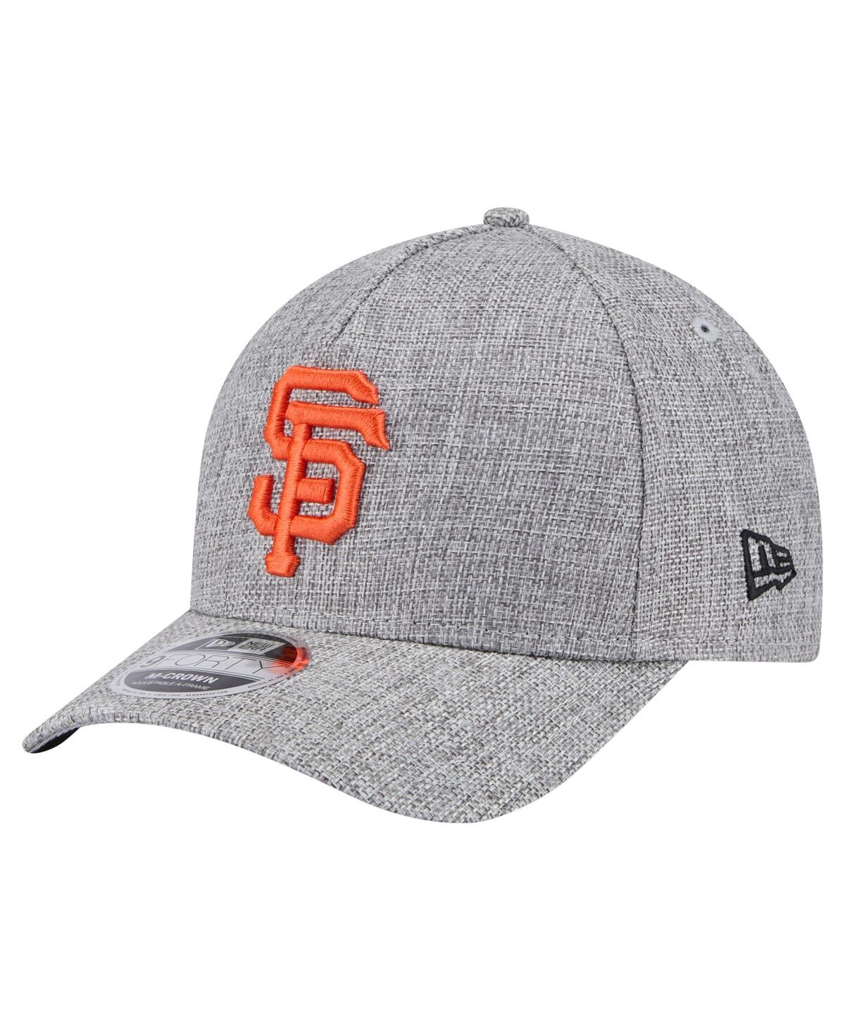NEW ERA MEN'S GRAY SAN FRANCISCO GIANTS COTTON WEAVE M-CROWN A-FRAME 9FORTY ADJUSTABLE HAT 