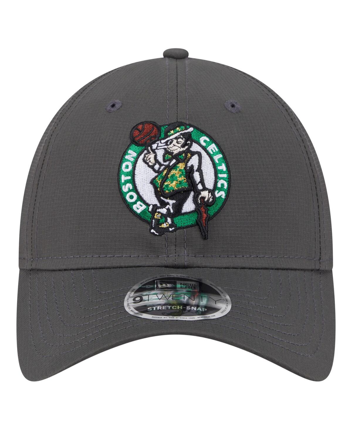 NEW ERA MEN'S CHARCOAL BOSTON CELTICS ACTIVE RIPSTOP 9TWENTY ADJUSTABLE HAT 