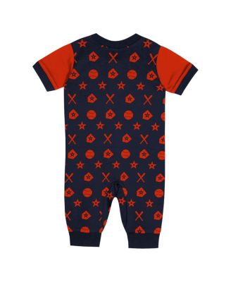 Newborn Navy Houston Astros Hard 90 Coveralls