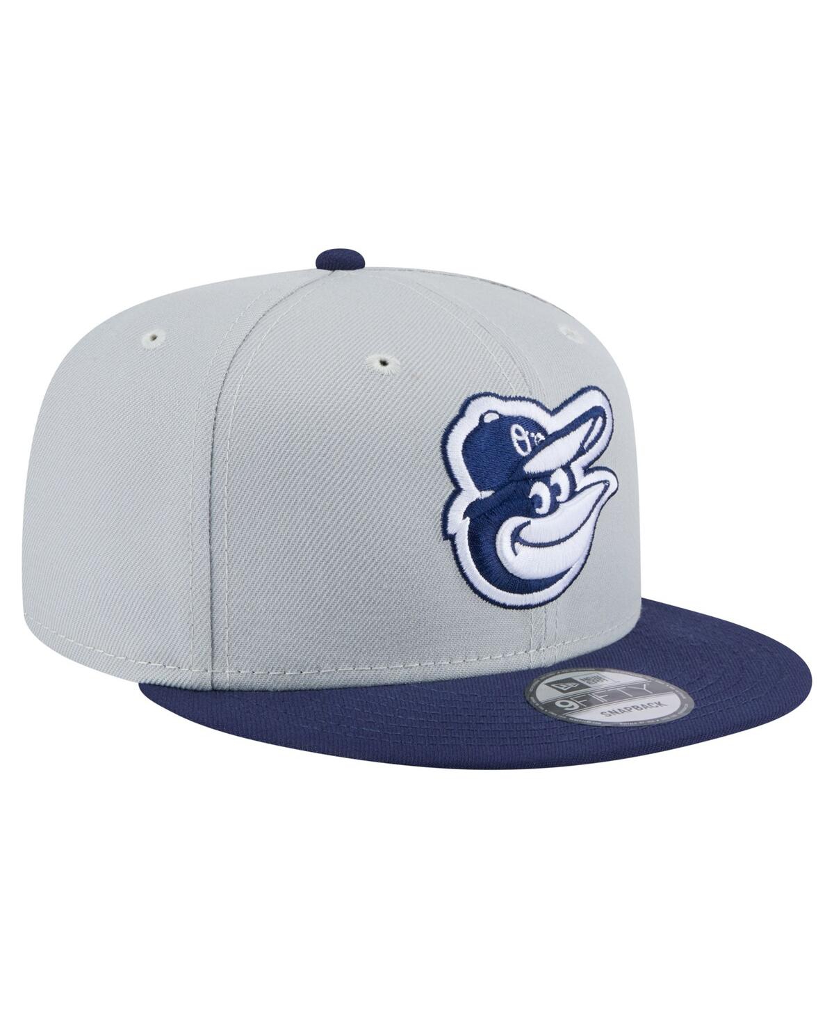 NEW ERA MEN'S GRAY/NAVY BALTIMORE ORIOLES 2-TONE COLOR PACK 9FIFTY SNAPBACK HAT 