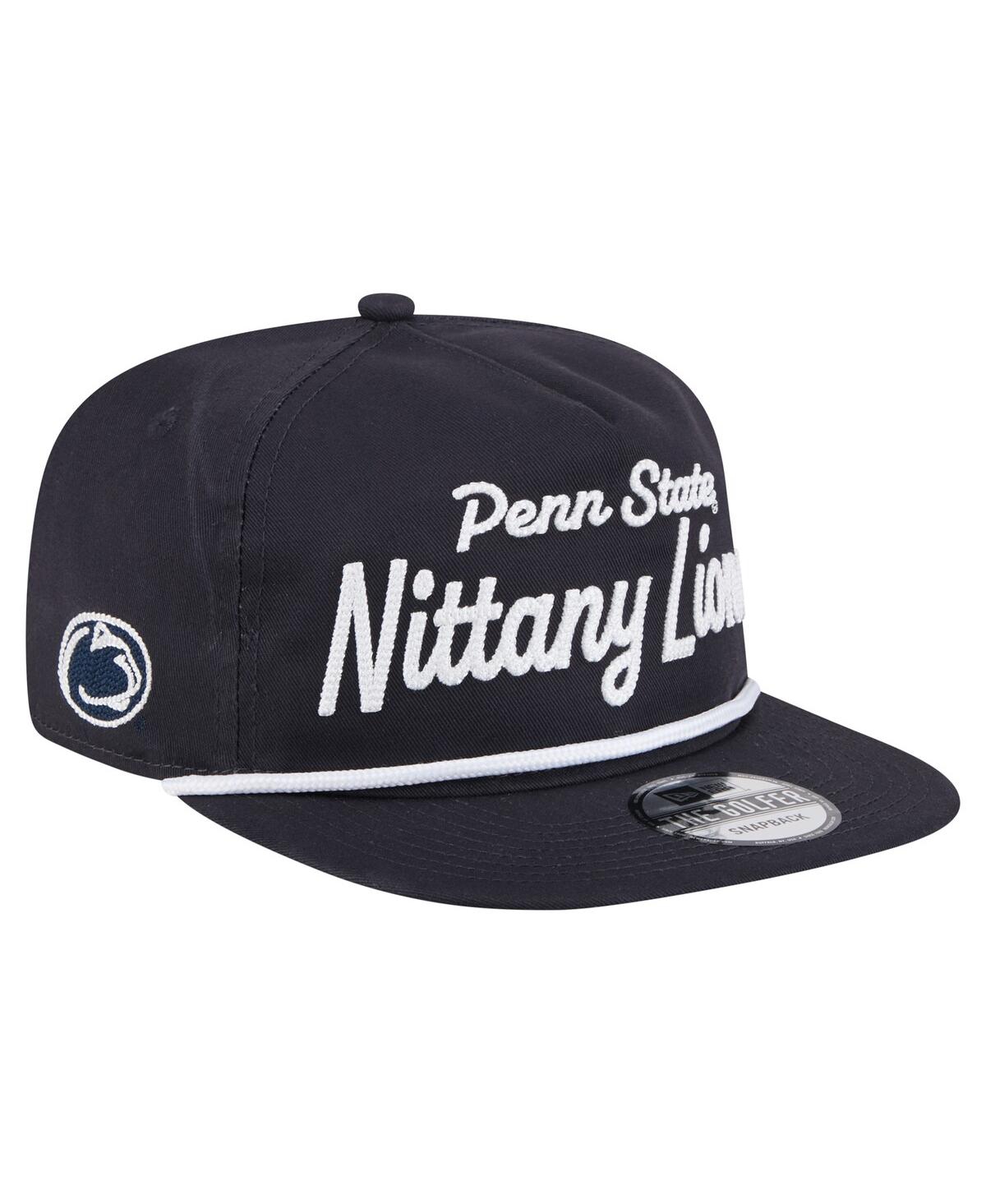 NEW ERA MEN'S NAVY PENN STATE NITTANY LIONS ADVENTURE TEAM TEXT GOLFER SNAPBACK HAT 