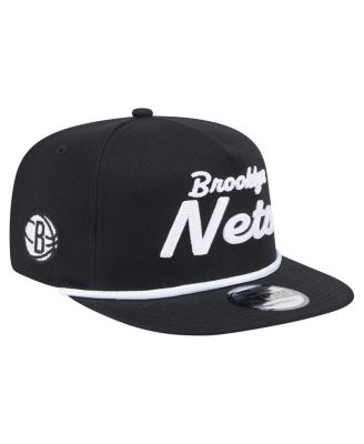 New Era - Men's Black Brooklyn Nets Team Text Golfer Snapback Hat