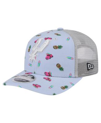 New Era - Men's Light Blue/Gray San Antonio Spurs Adventure Aloha Pattern 9SEVENTY Stretch snap Hat