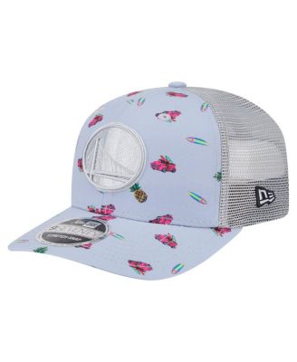 New Era - Men's Light Blue/Gray Golden State Warriors Adventure Aloha Pattern 9SEVENTY Stretch snap Hat