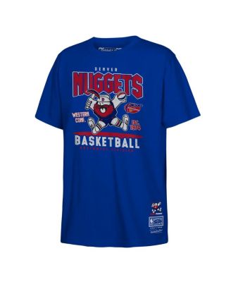 Mitchell & Ness - Big Boys and Girls Royal Denver Nuggets Retro Mascot Script T-Shirt