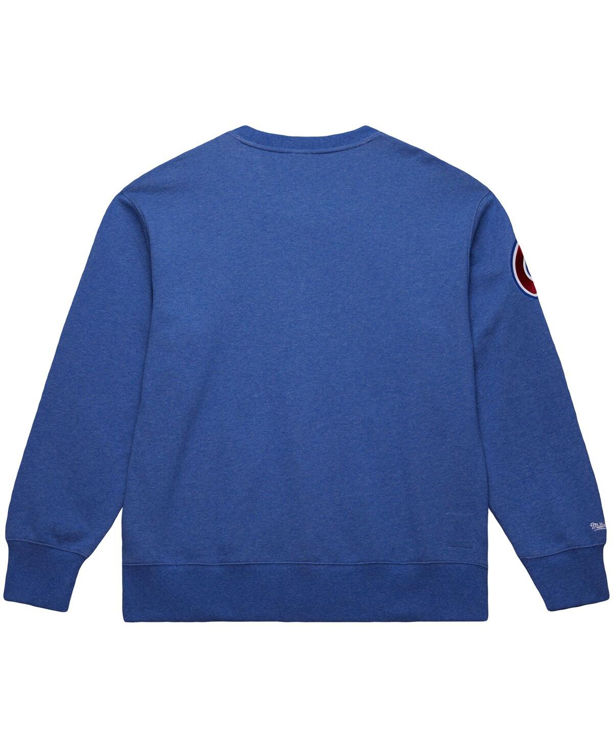 Mitchell & Ness Men's Hank Aaron Royal Atlanta Braves Legends Collection Vintage Logo Fleece Name Number Pullover Sw