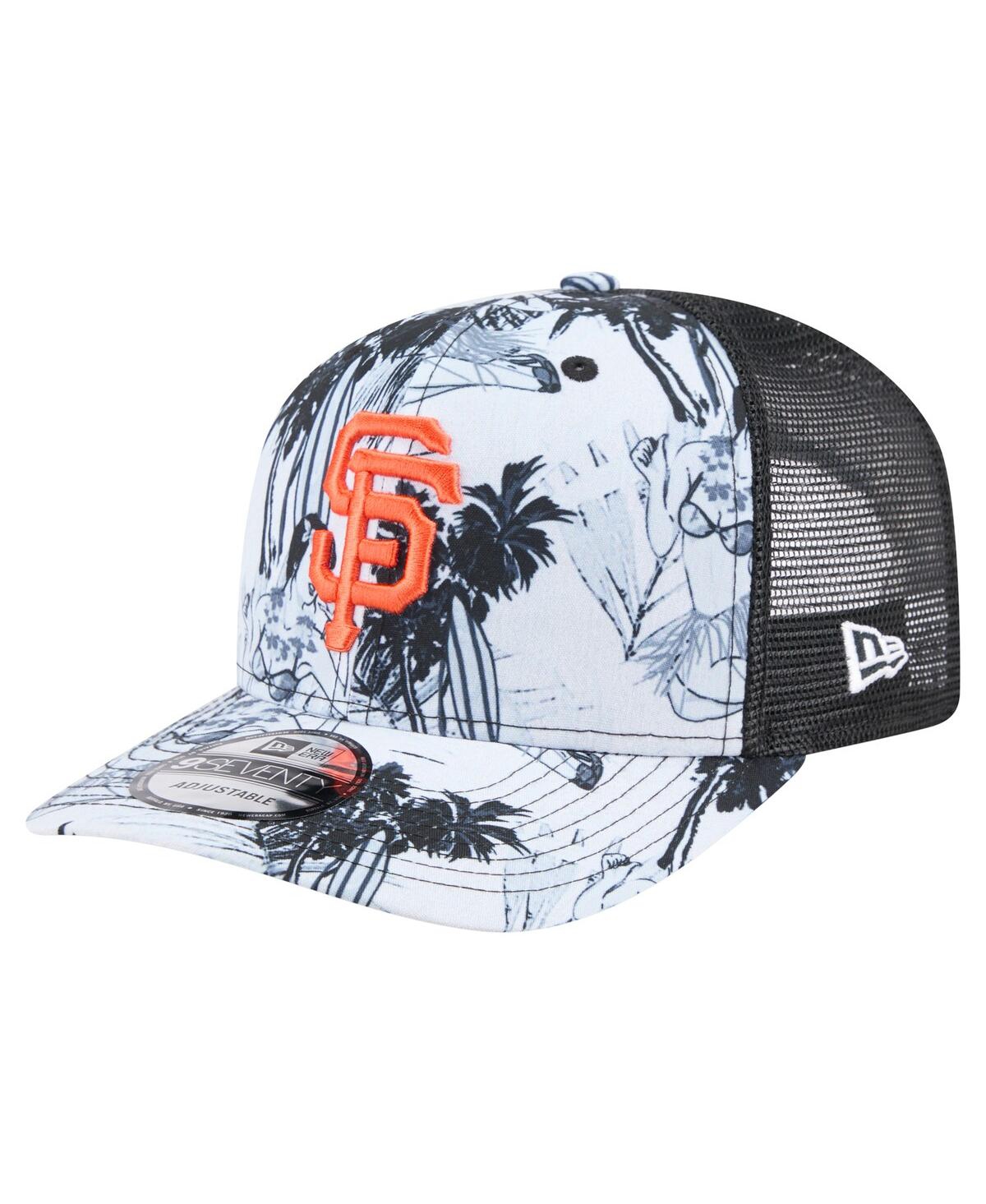 NEW ERA MEN'S BLACK SAN FRANCISCO GIANTS HULA TRUCKER 9SEVENTY ADJUSTABLE HAT 
