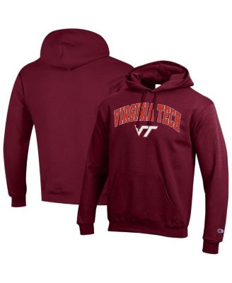 Champion - Men's Maroon Virginia Tech Hokies Arched Logo Fleece Pullover Hoodie