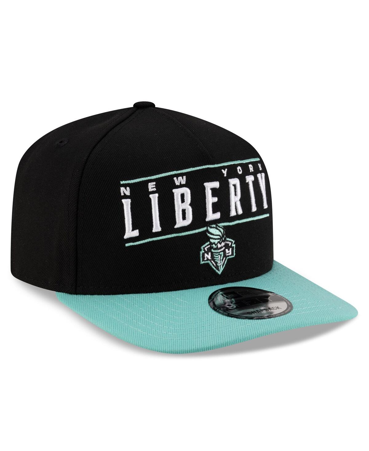 Shop New Era Men's And Women's Black/green New York Liberty 2025 Wnba Draft A-frame 9fifty Snapback Hat