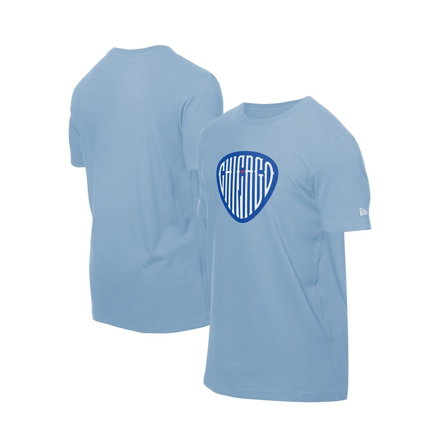 Мужская футболка New Era Light Blue Chicago Cubs Guitar Pick — фото 1