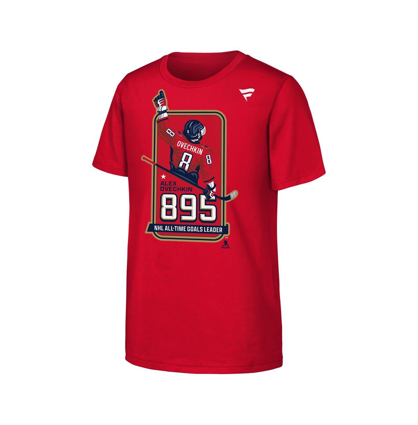 Детская футболка Outerstuff Alexander Ovechkin Red Washington Capitals NHL All-Time Leading Goal Scorer Locker Room — фото 2
