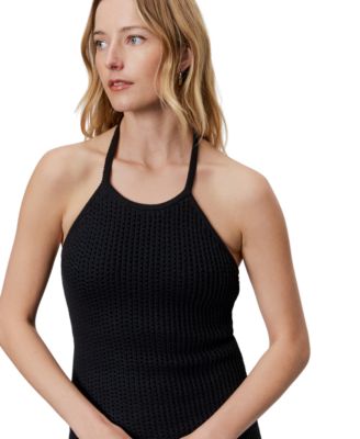 Women's Promenade Cotton Crochet Fringe-Hem Dress