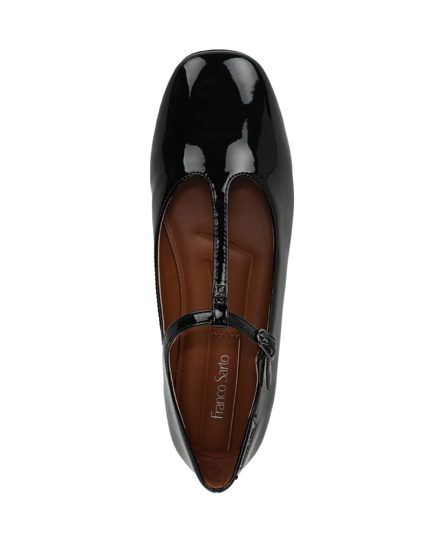 Женские балетки Franco Sarto Marylee Round Toe Mary Jane Flats, цвет: Чёрный лаковая искусственная кожа — фото 4