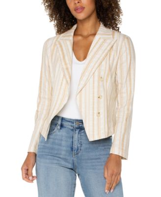 Liverpool Los Angeles - Women's Striped Open Front Blazer