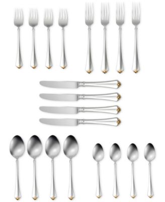 Oneida - 18/10 Stainless Steel 20-Pc. Golden Juilliard Flatware Set
