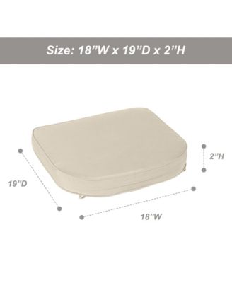 Outdoor Chair Cushion W18''xD19'' Soft and Fade-resistant Polyester, Invisible Zipper for Easy Cleaning, Two Sets of  Ties for High Adaptability-Set of 2.