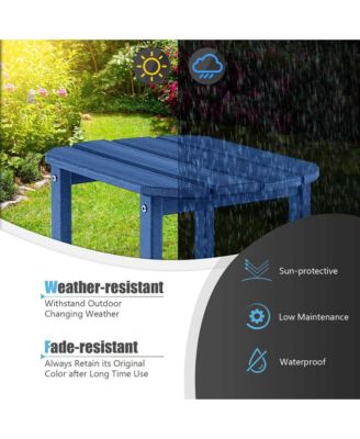 18" Patio Adirondack Side Table Weather Resistant HDPE Garden
