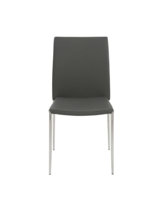 Set of 2 Faux Leather Steel Stacking Chairs for Dining Room or Office Seating