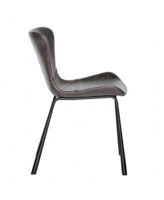 Set of 2 Faux Leather Side Chairs for Dining Room or Home Office Seating