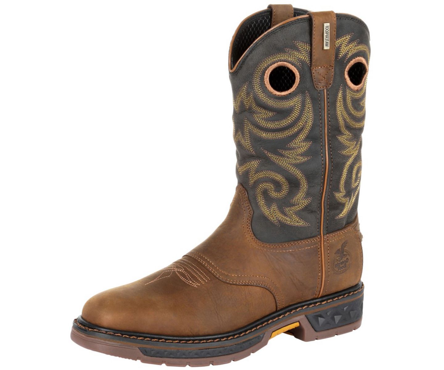 Мужские ботинки GEORGIA BOOT Carbo-Tec LT Waterproof Pull-on Work, цвет: Чёрный / Коричневый — фото 7