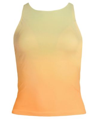 Women's Tugless High Neck Strappy Back Tankini Swimsuit Top