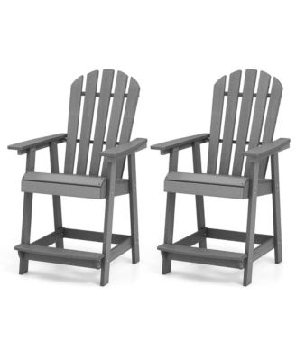 4PCS Bar Stool HDPE Chair w/ Armrest Footrest Home Indoor Outdoor Patio