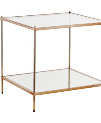 Glass Square End Table with Minimalist Design for Living Room