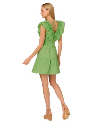 by Adrianna Papell Women's Ruffled Cotton Fit & Flare Dress