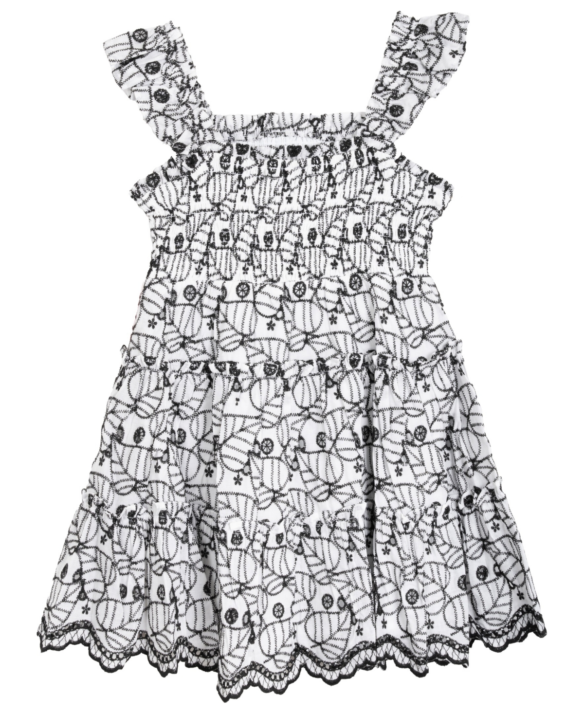 Rare Editions Kids' Toddler And Little Girls Enlarged Leaf Eyelet Dress