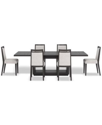 Tivie 7-Pc. Dining Set (Rectangular Table & 6 Wood Dining Chairs)