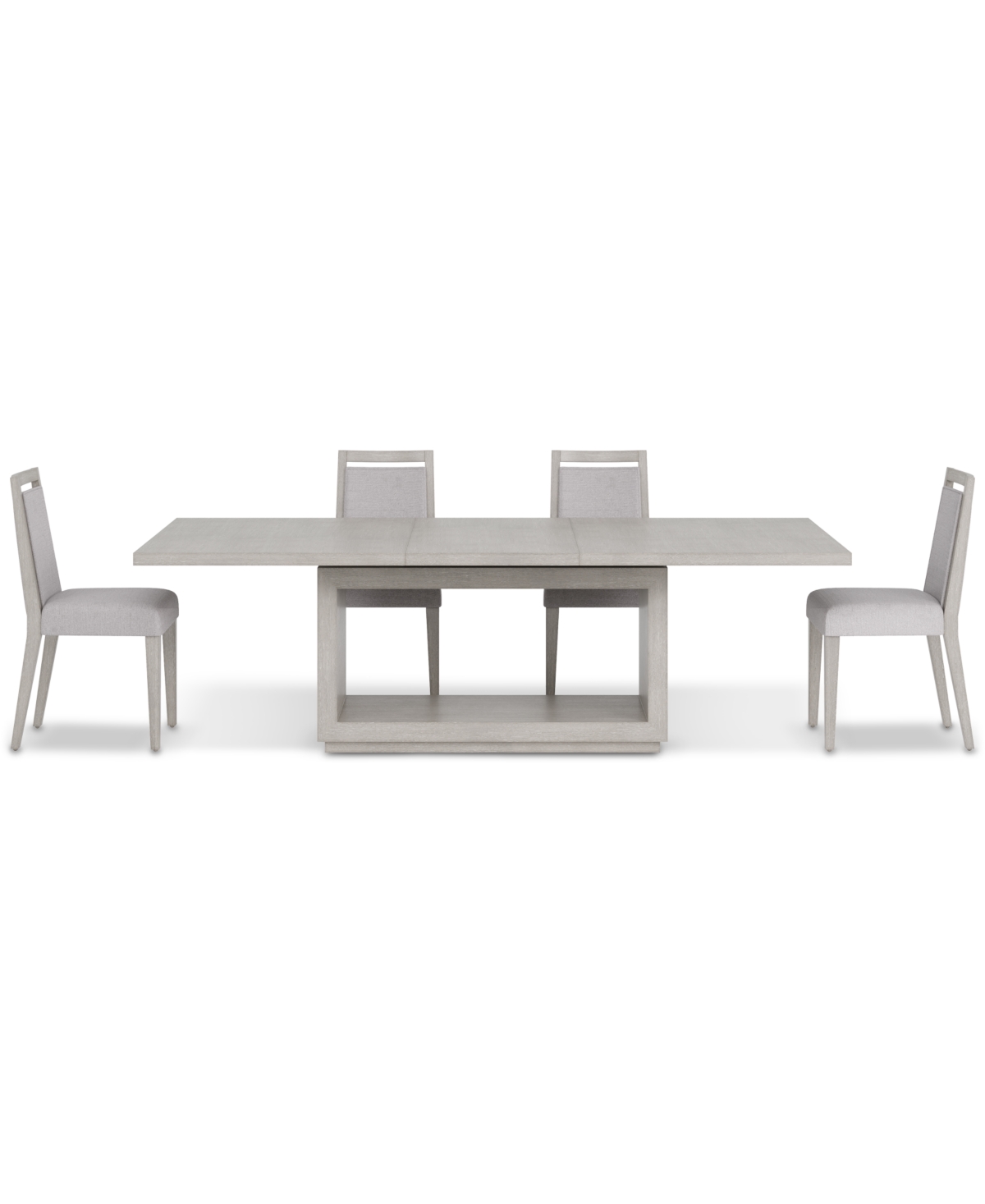Macy's Tivie 5-pc. Dining Set (rectangular Table & 4 Wood Dining Chairs) In Gray