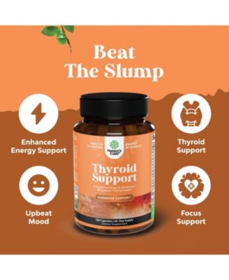 Thyroid Support Capsules | Iodine Thyroid Supplement | Tyrosine Bladderwrack Kelp Selenium and Ashwagandha | 120 ct