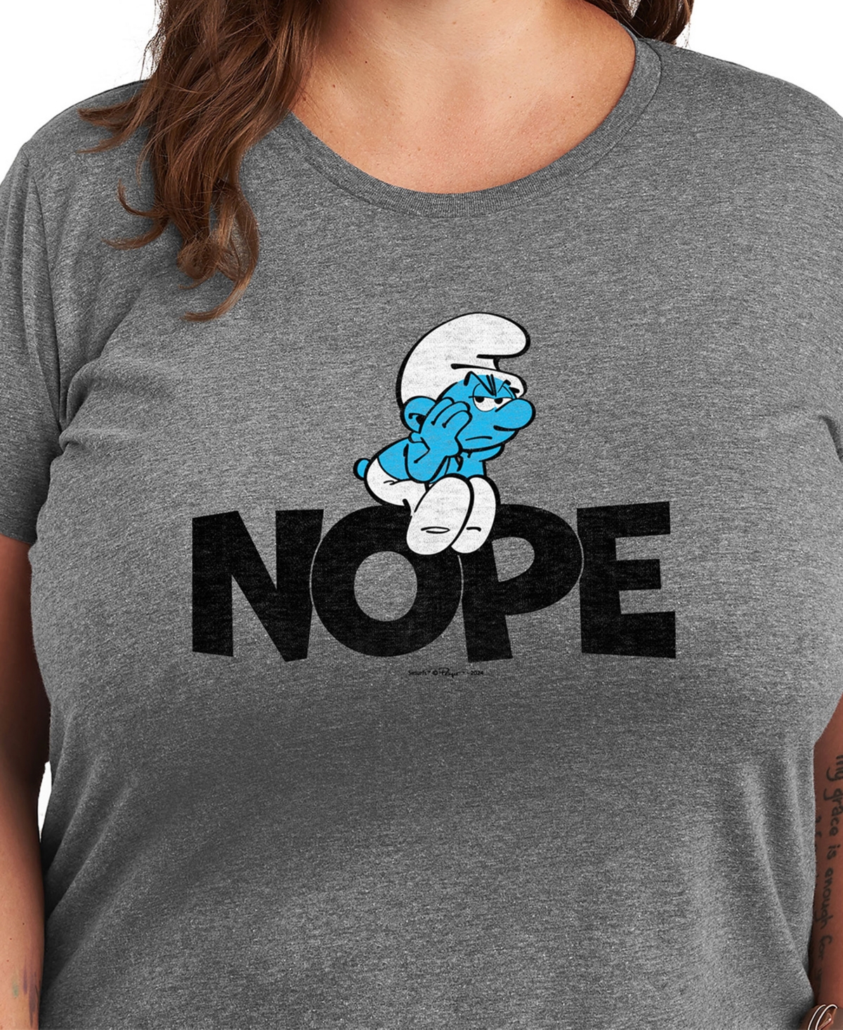 Hybrid Apparel Plus Size The Smurfs Nope Graphic T-shirt