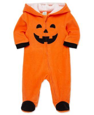 Baby Pumpkin Fleece Footed Coverall