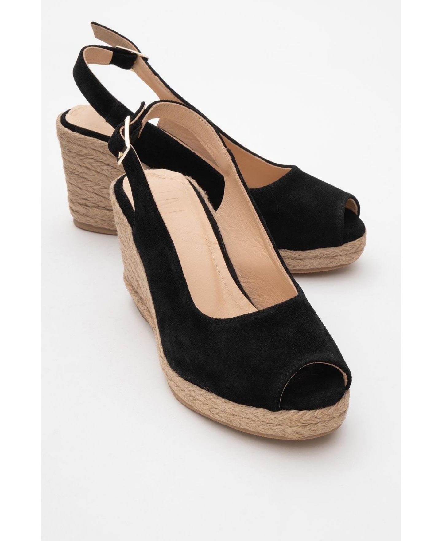 Женские сандалии Forever & Always Shoes Ryan Suede Leather Espadrilles (Women), цвет: Чёрный замшевый кожаный — фото 2