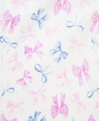 Baby Girls Pretty Bows Cotton Headband, Bodysuit & Pants Set 