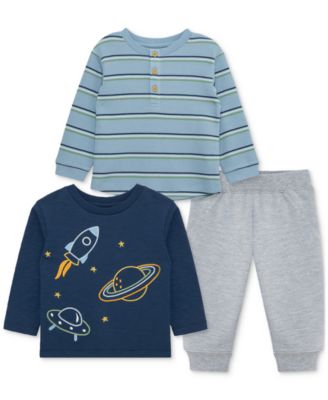 Little Me - Baby Boys Space T-Shirts & Jogger Pants, 3 Piece Set
