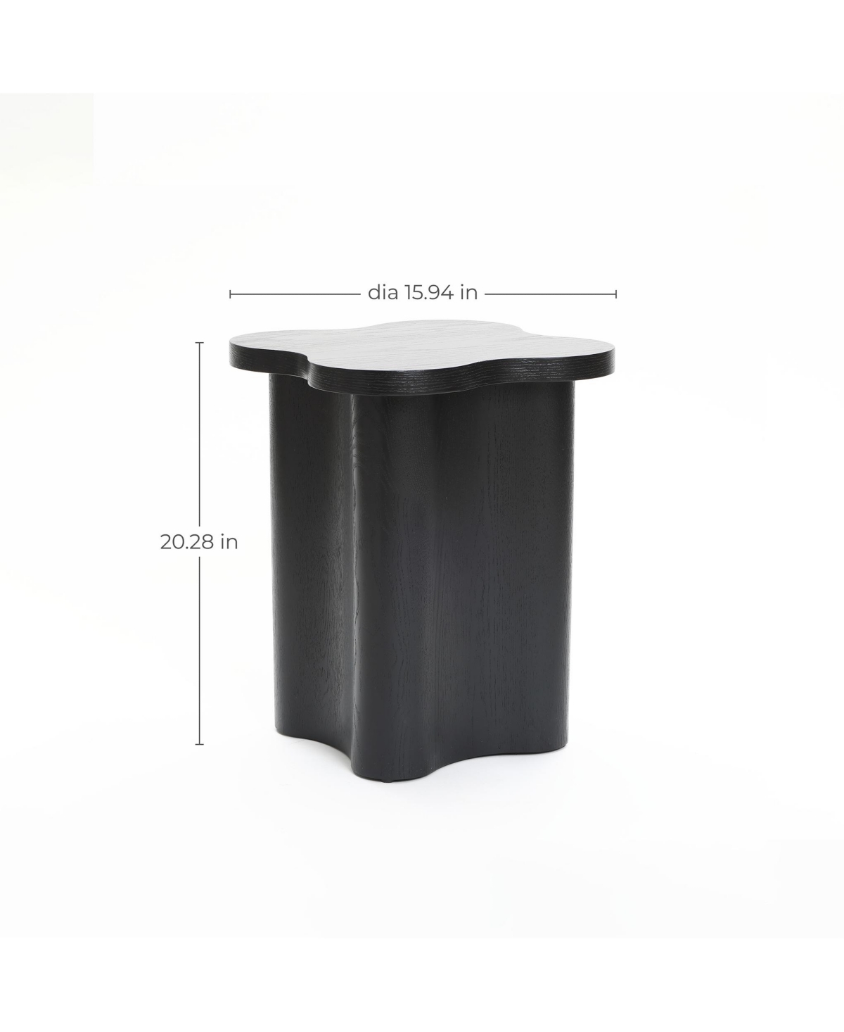 Luxenhome Black Modern Cloverleaf Mdf Wood Side Table