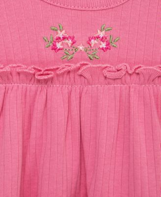 Baby Girls Cotton Bellflower Headband, Tiered Tunic & Leggings, 3 Piece Set