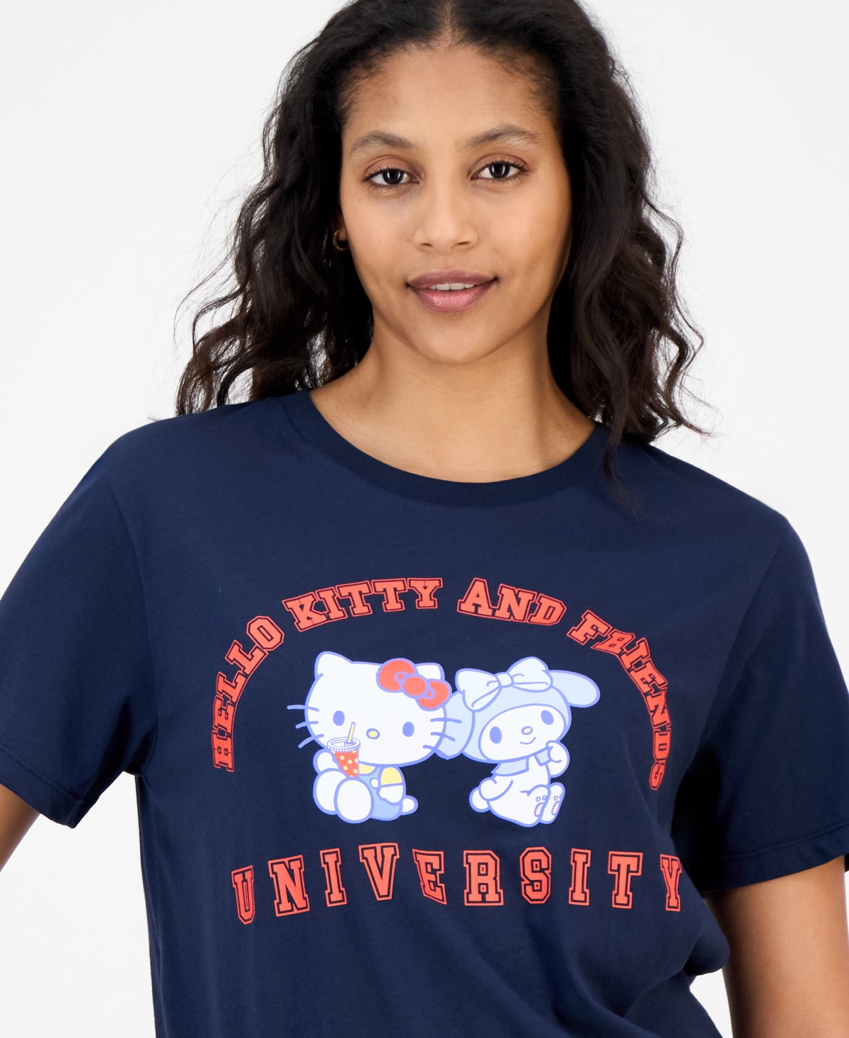 Grayson Threads, The Label Juniors' Hello Kitty & My Melody T-shirt In Blue