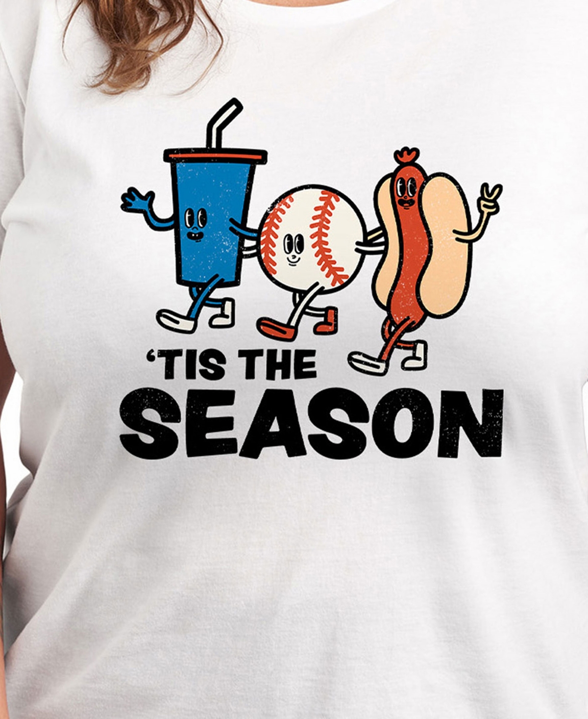 Hybrid Apparel Plus Size Tis The Season Graphic Crew Neck T-shirt
