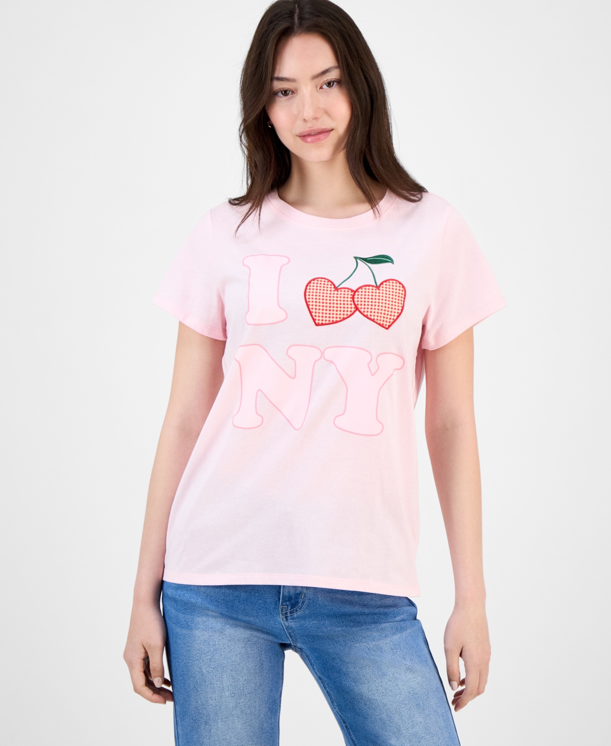 Juniors' New York Applique Graphic T-Shirt - Ballet Slipper