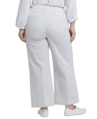 Plus Size Wide Leg Ankle Jeans