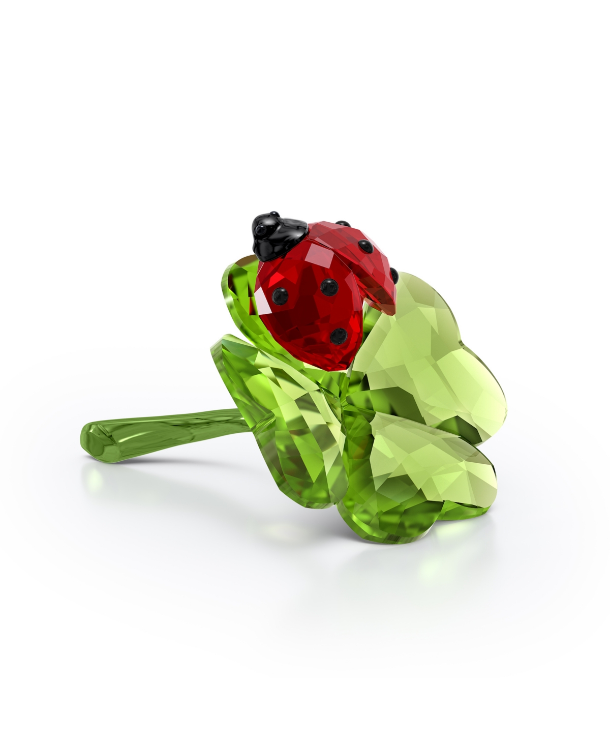 SWAROVSKI IDYLLIA LADYBUG AND CLOVER FIGURINE 