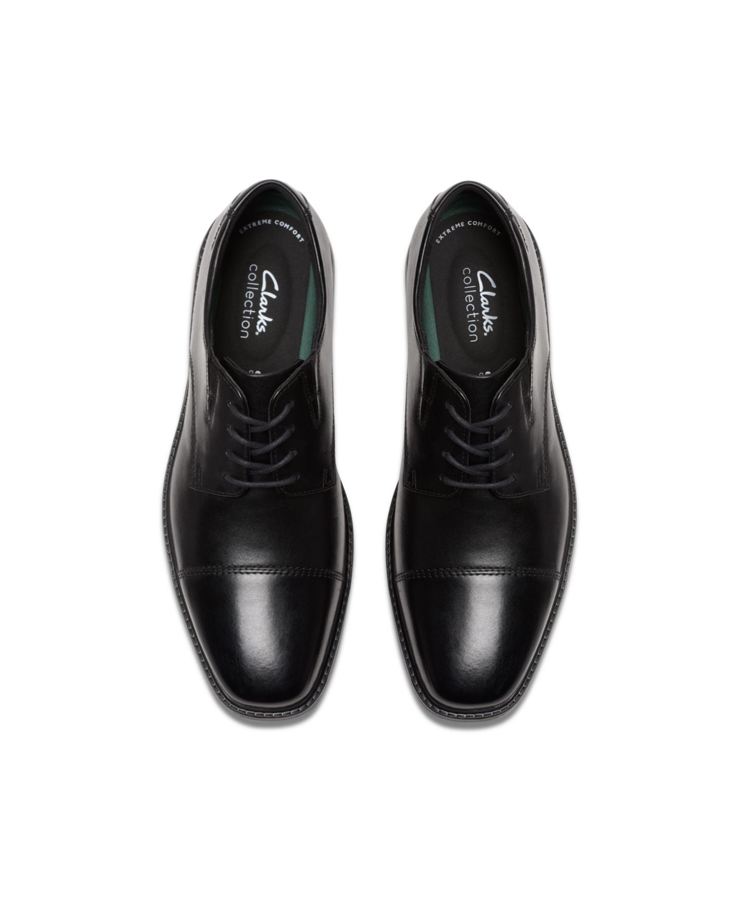 Мужские туфли Clarks Cosgrove Cap Toe Dress Shoe, цвет: Чёрный кожаный — фото 7