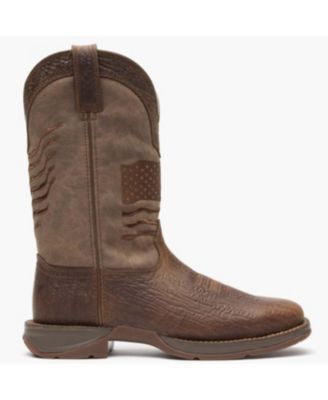 Men's Rebel by Brown Distressed Flag Embroidery Western Boot