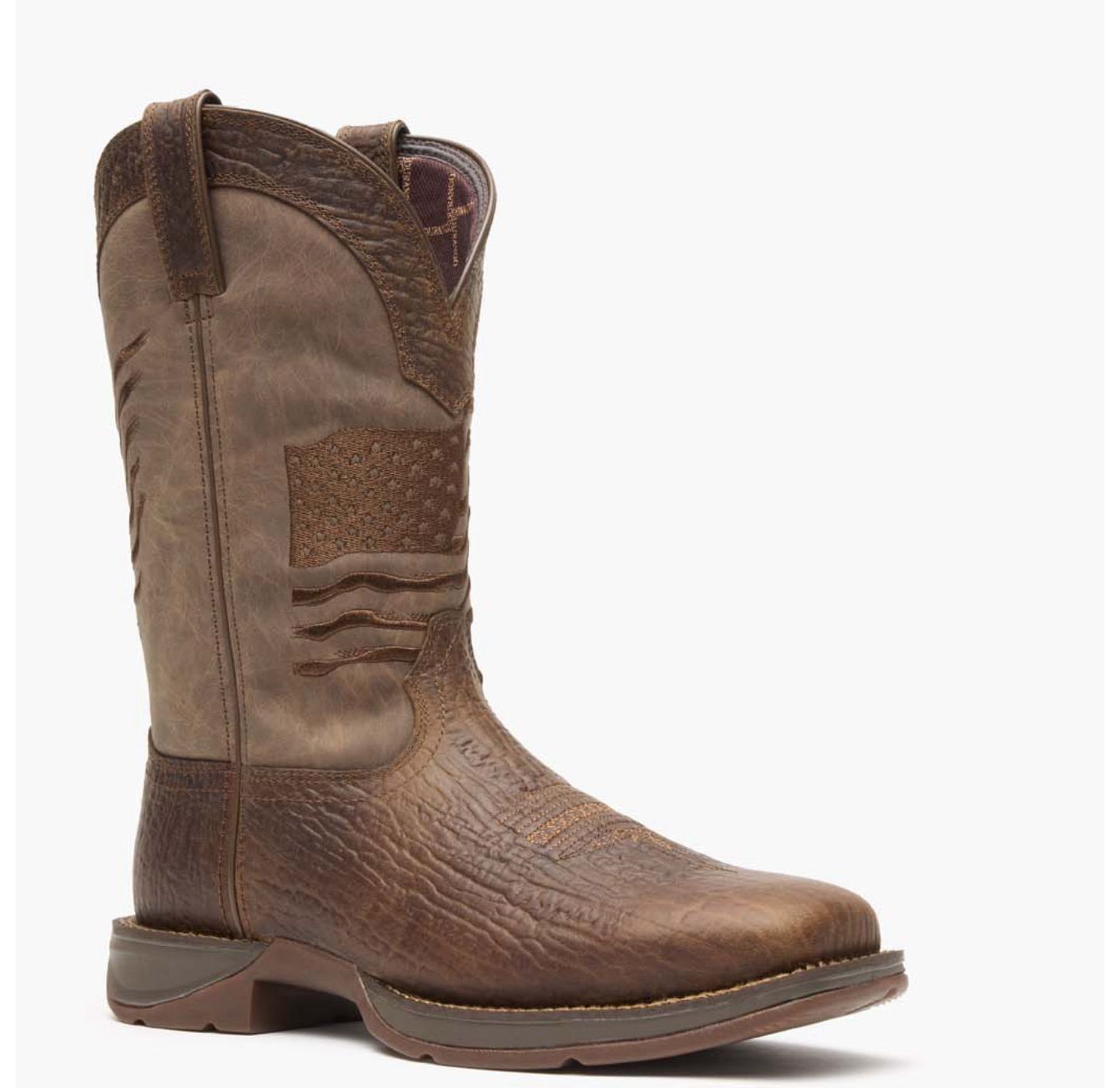 Мужские ботинки Durango Rebel by Brown Distressed Flag Embroidery Western Boot, цвет: Acorn — фото 8