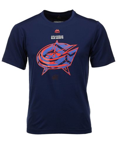Majestic Men's Columbus Blue Jackets Solid Win Synthetic T-Shirt