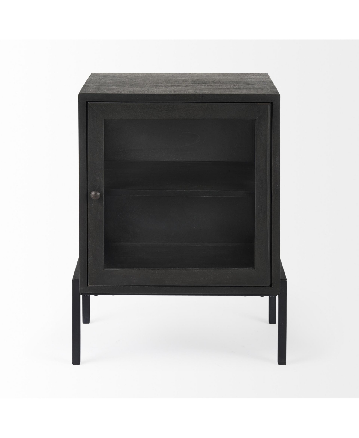 Rustic Solid Wood Square End Table – Natural Grain Finish