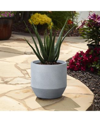 Minimalistic Modern Gray 13.8-Inch Tall Round Tapered MgO Planter